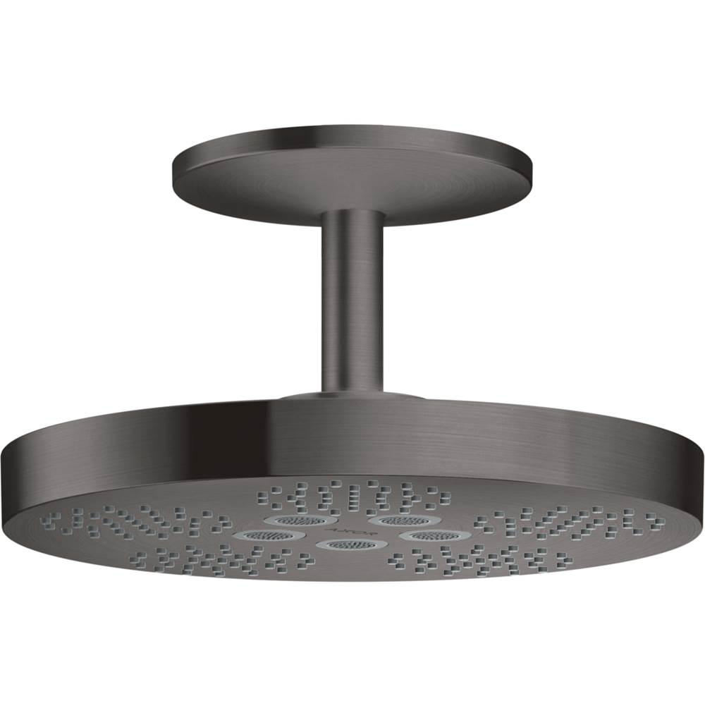 Axor ONE Showerhead 280 2-Jet with Ceiling Mount Trim, 1.75 GPM in Brushed Black Chrome
