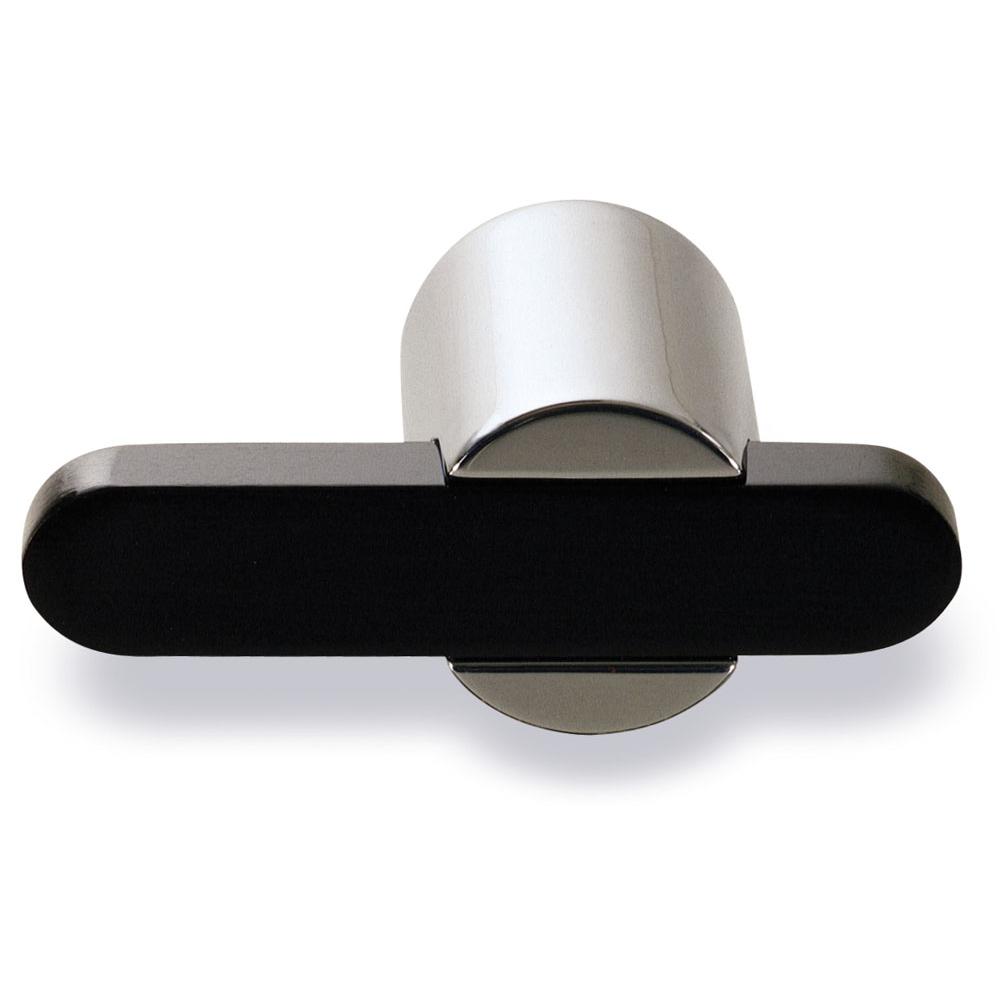 Colonial Bronze T Cabinet Knob Hand Finished in Matte Satin Black and Pewter