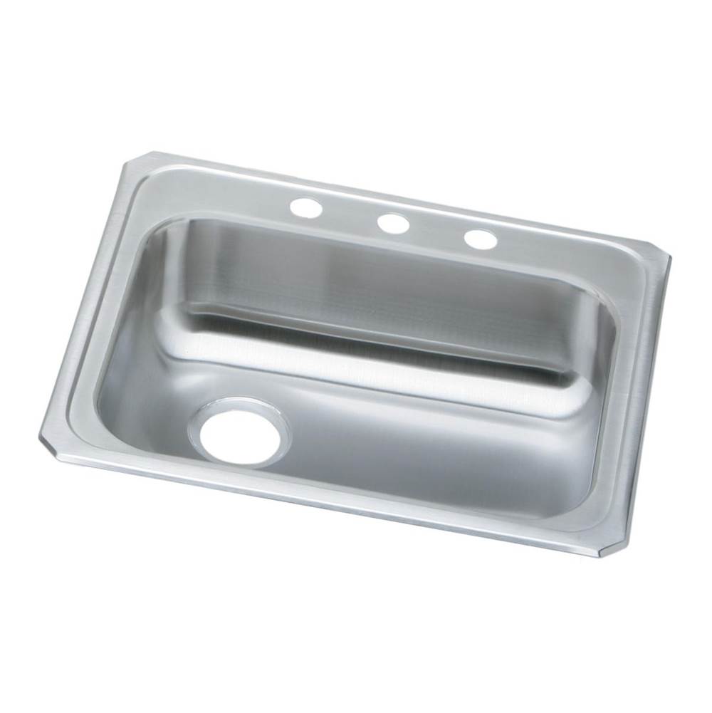 Elkay Celebrity Stainless Steel 25'' x 21-1/4'' x 5-3/8'', 4-Hole Single Bowl Drop-in Sink with Left Drain