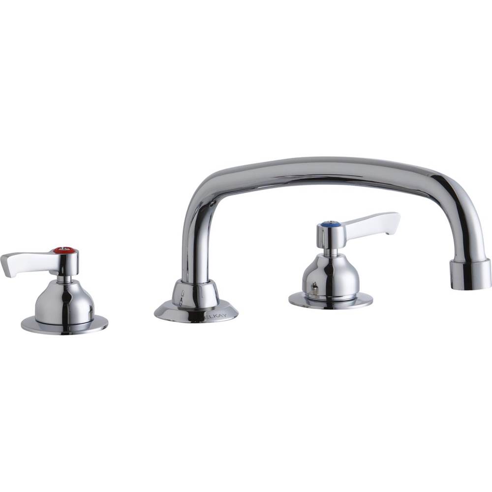Elkay 8'' Centerset with Concealed Deck Faucet with 12'' Arc Tube Spout 2'' Lever Handles Chrome