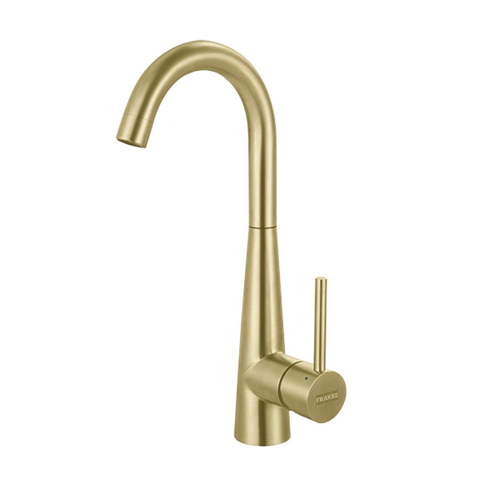 Franke Franke Steel 14.4-in Single Handle Swivel Spout Kitchen Prep / Bar Faucet in Gold, STL-BR-GLD