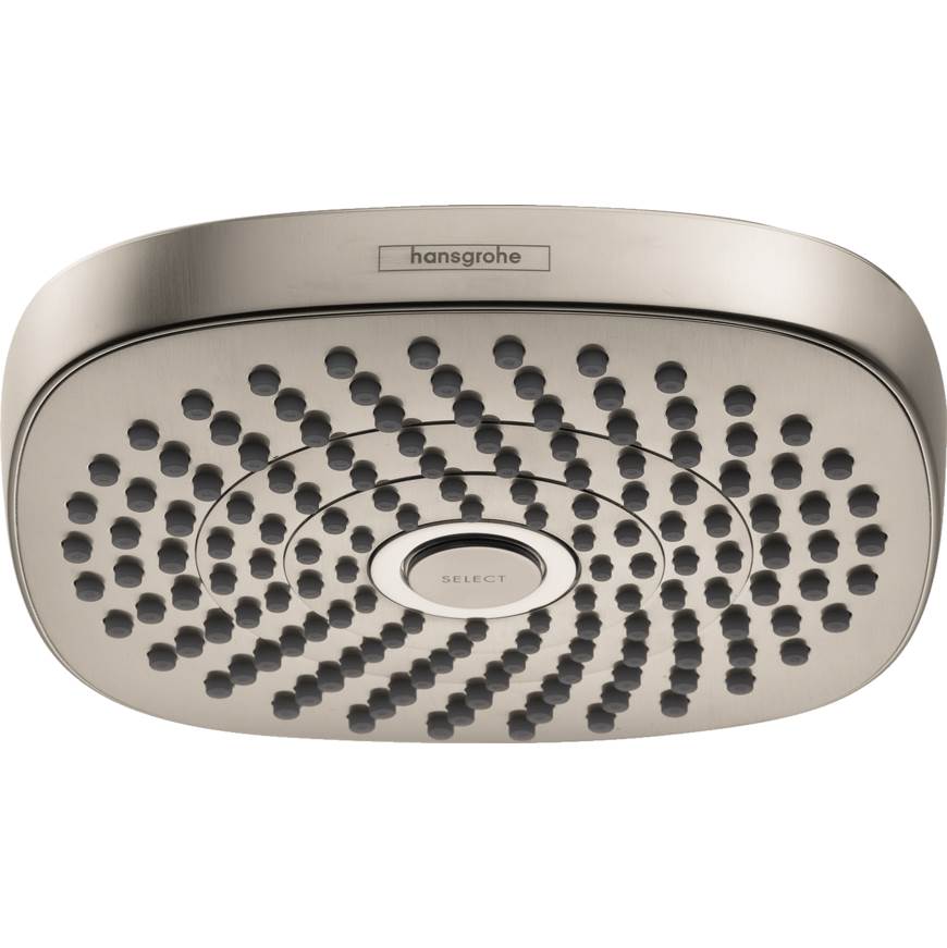 Hansgrohe Croma Select E Showerhead 180 2-Jet, 1.5 GPM in Brushed Nickel