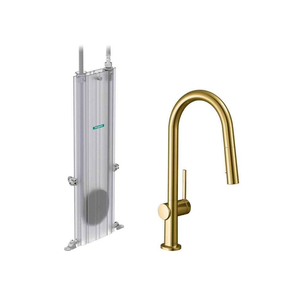 Hansgrohe Talis N HighArc Kitchen Faucet, A-Style, 2-Spray Pull-Down, with sBox, 1.75 GPM in Brushed Gold Optic