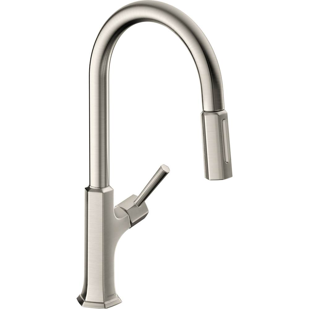 Hansgrohe Locarno HighArc Kitchen Faucet, 2-Spray Pull-Down, 1.75 GPM in Steel Optic
