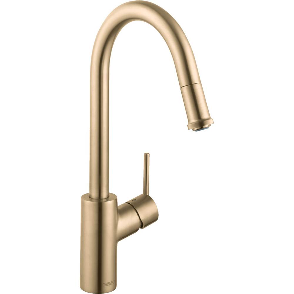 Hansgrohe Talis S² HighArc Kitchen Faucet, 1-Spray Pull-Down, 1.75 GPM in Brushed Gold Optic