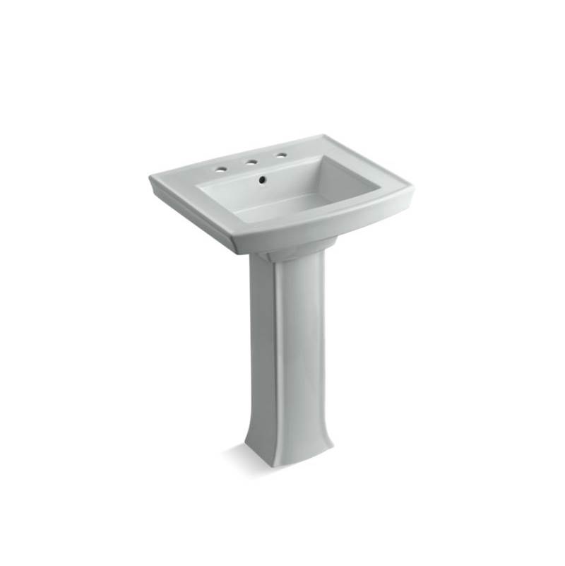 Kohler Archer® Pedestal bathroom sink with 8'' widespread faucet holes