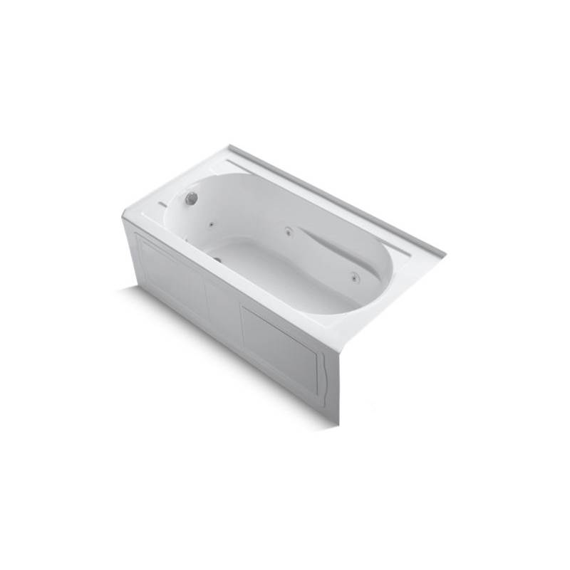 Kohler Devonshire® 60'' x 32'' alcove whirlpool bath with integral apron and left-hand drain