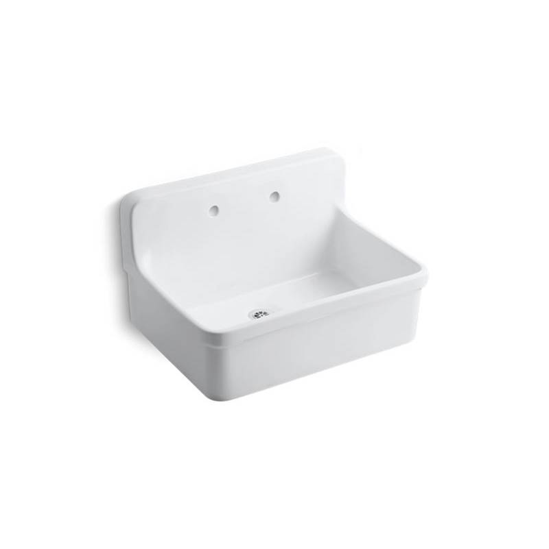 Kohler Gilford™ 30'' x 22'' bracket-mounted scrub-up/plaster sink with 8'' widespread faucet holes