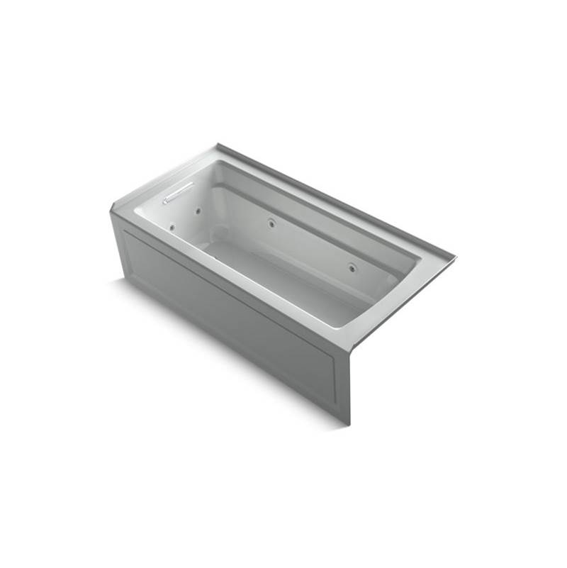 Kohler Archer® 66'' x 32'' integral apron whirlpool bath with Bask® heated surface, integral flange, and left-hand drain