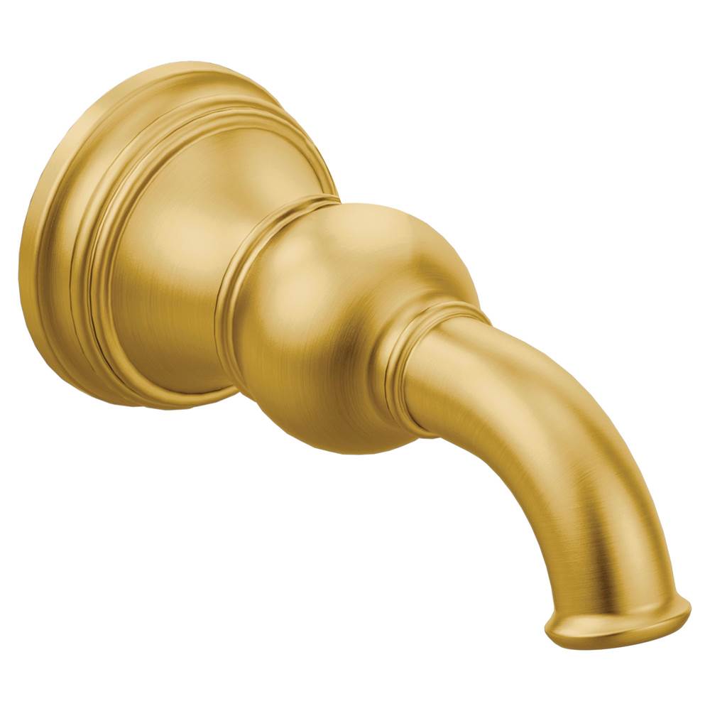 Moen Weymouth 1/2-Inch Slip Fit Connection Non-Diverting Tub Spout, Brushed Gold