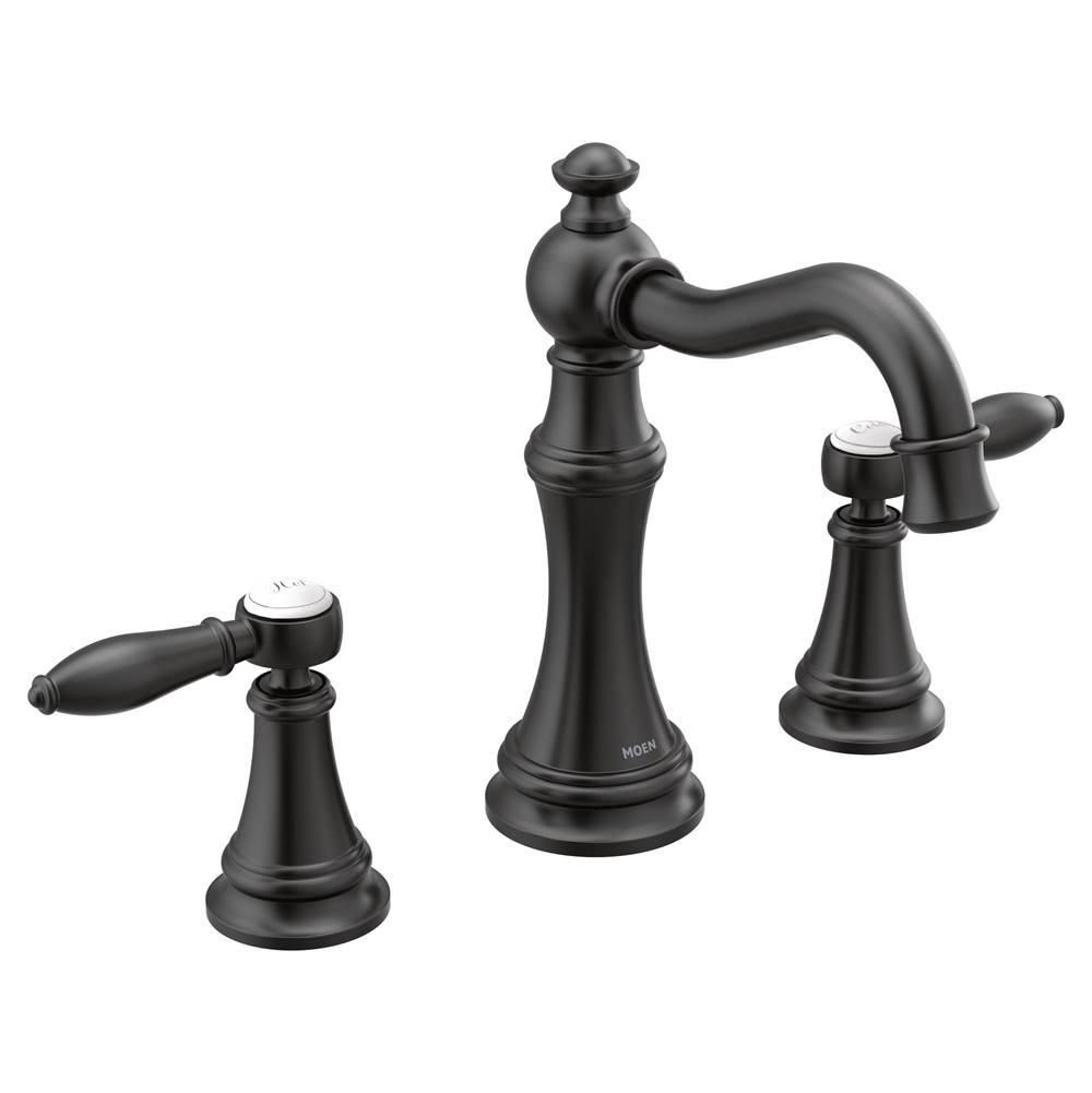 Moen Weymouth 8 in. Widespread 2-Handle High-Arc Bathroom Faucet Trim Kit in Matte Black (Valve Sold Separately)