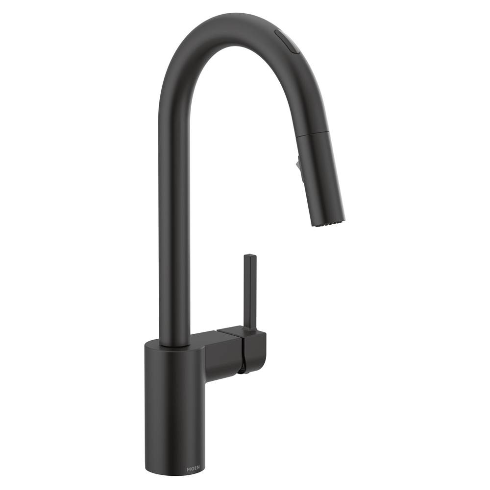 Moen Align Smart Faucet Touchless Pull Down Sprayer Kitchen Faucet with Voice Control and Power Boost, Matte Black
