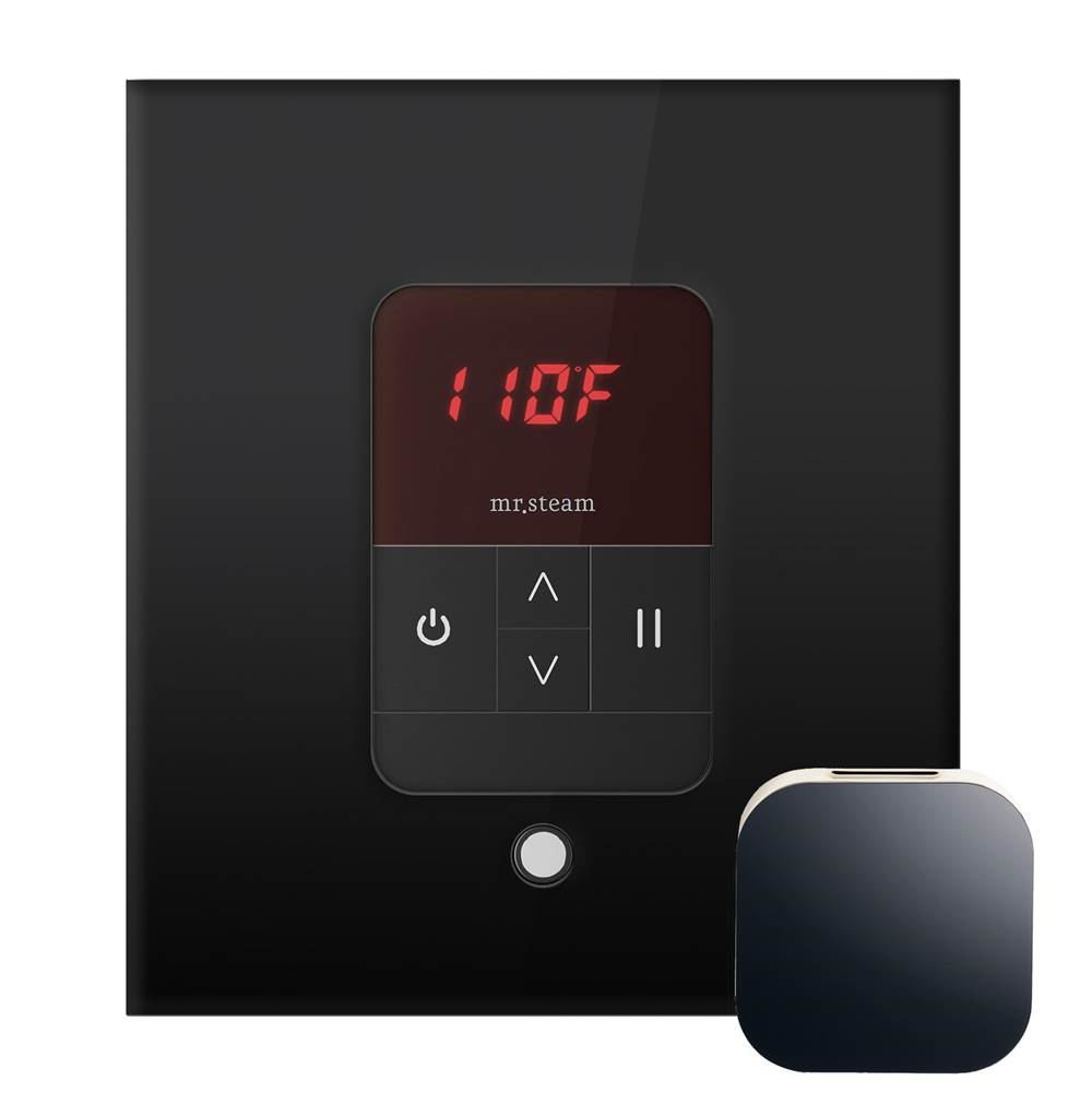 Mr. Steam iTempo Steam Shower Control and Aroma Designer SteamHead in Square Glass Black