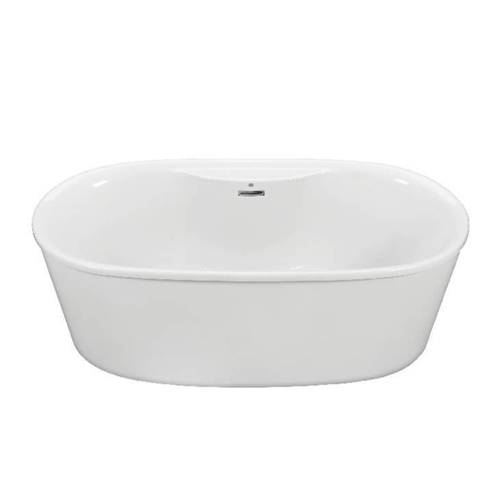 MTI Baths Adel 4 Acrylic Cxl Freestanding Faucet Deck  Soaker - White (66X31)