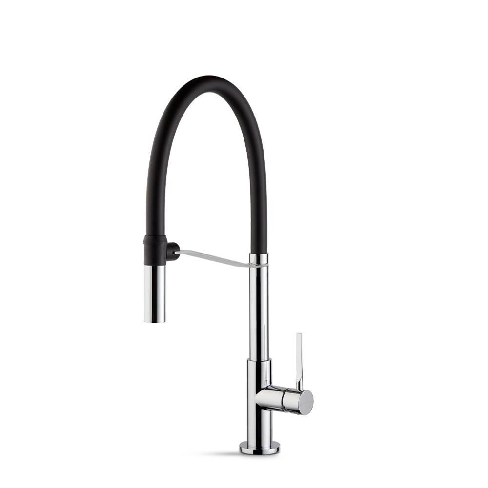 Newform Maki Single Lever Kitchen Mixer W/ Pulldown Hose, Brushed Pale Gold