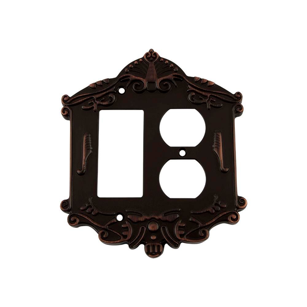 Nostalgic Warehouse Nostalgic Warehouse Victorian Switch Plate with Rocker and Outlet in Timeless Bronze