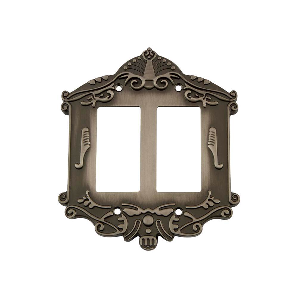 Nostalgic Warehouse Nostalgic Warehouse Victorian Switch Plate with Double Rocker in Antique Pewter