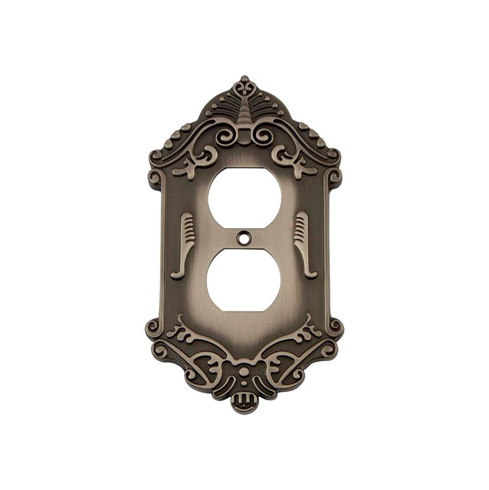 Nostalgic Warehouse Nostalgic Warehouse Victorian Switch Plate with Outlet in Antique Pewter
