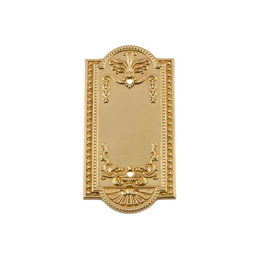Nostalgic Warehouse Nostalgic Warehouse Meadows Switch Plate with Blank Cover in Polished Brass