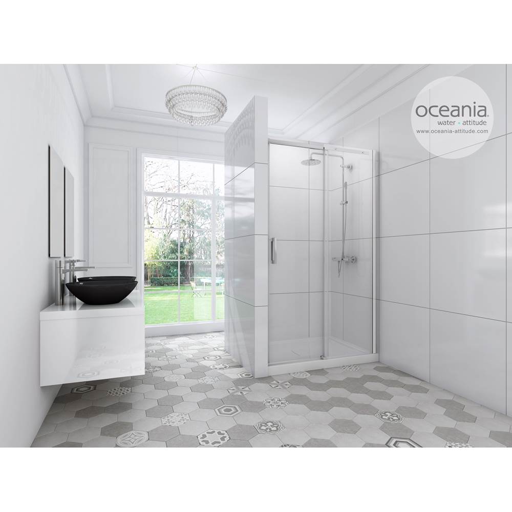 Oceania Baths Eko 48, Sliding  Shower Doors, Chrome
