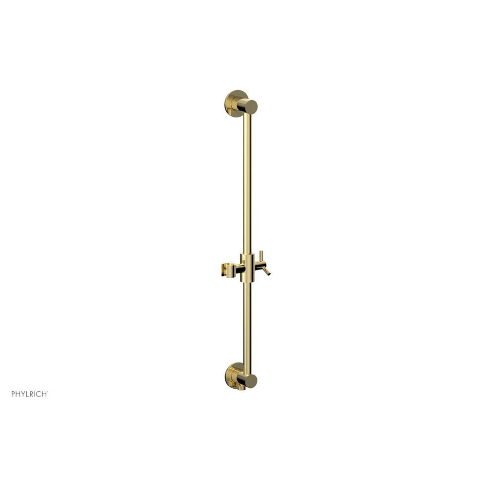 Phylrich Polished Brass Modern 24'' Handshower Slide Bar With Holder And Integrated Outlet