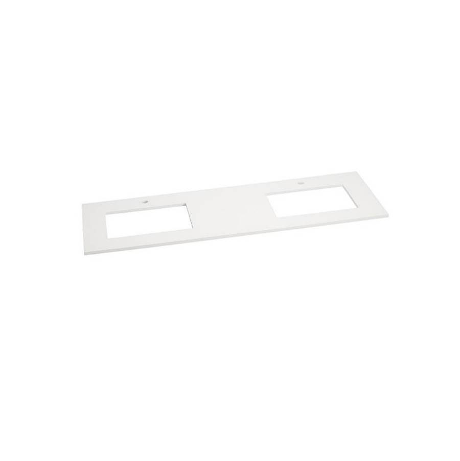 Ronbow 73'' Standard quartz top in Solid White, Single Faucet Hole