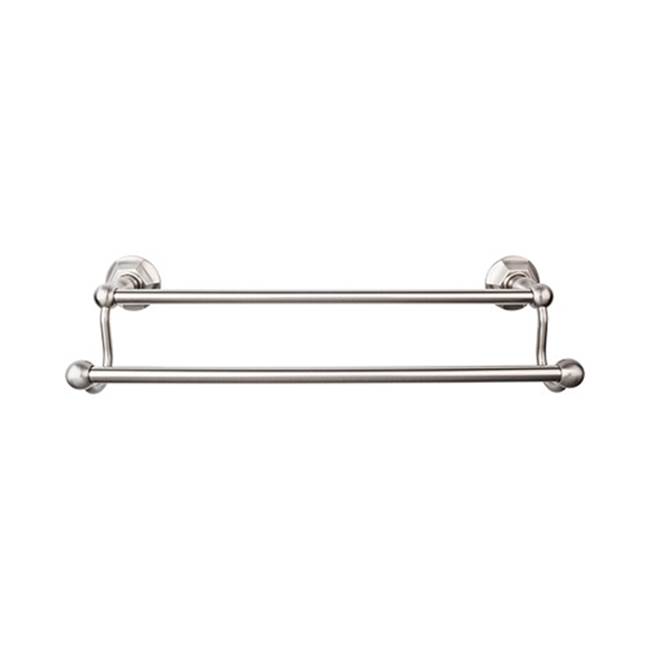 Top Knobs Edwardian Bath Towel Bar 18 Inch Double - Hex Backplate Brushed Satin Nickel