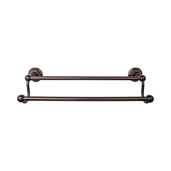 Top Knobs Edwardian Bath Towel Bar 18 Inch Double - Hex Backplate Oil Rubbed Bronze