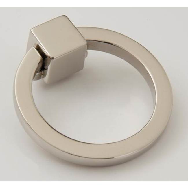 Water Street Brass Hudson 2-1/2'' Round Ring Pull - Hammered - Satin Chrome