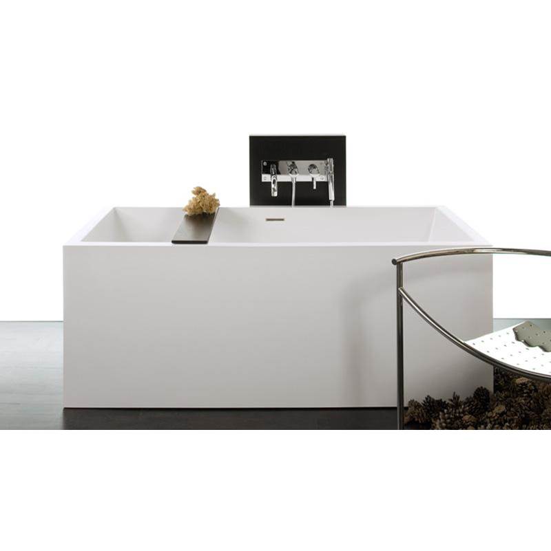 WETSTYLE Cube Bath 62 X 30 X 24 - 3 Walls - Built In Pc O/F & Drain - Copper Con - White True High Gloss
