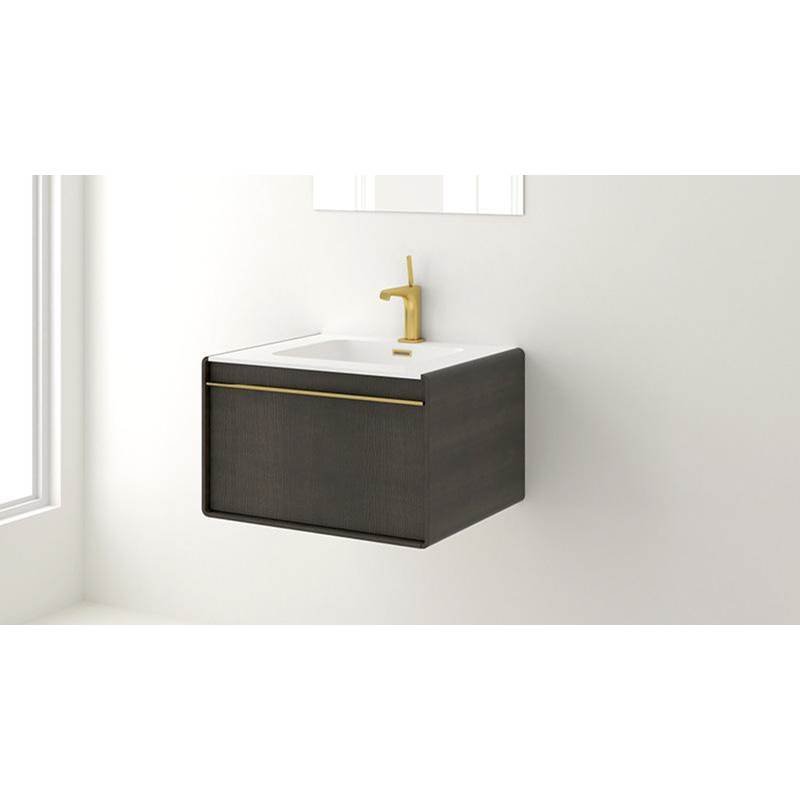 WETSTYLE Deco Vanity Wallmount 48'' - Wl Config St.Har.Grey Matte Lacquer And White Matte Lacquer - Satin Brass Metal