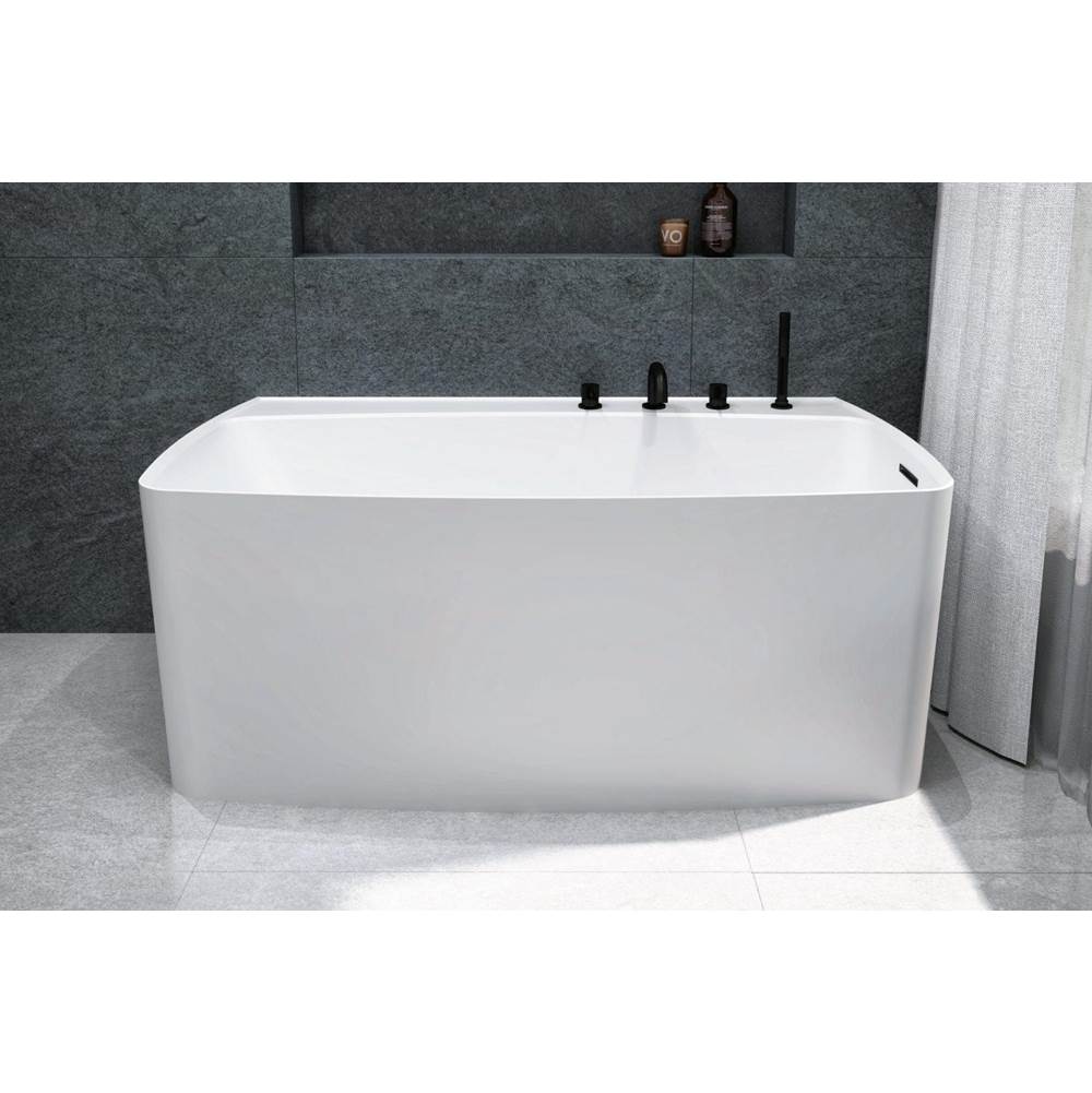 WETSTYLE Lab Bath - 59.5 X 31.5 X 24 - Fs - Built In Nt O/F & Bn Drain - White Matte