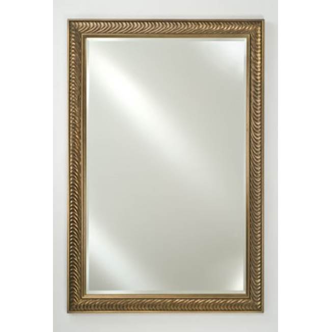 Afina Corporation Framed Mirror 24X36 Brushed Satin Gold Beveled