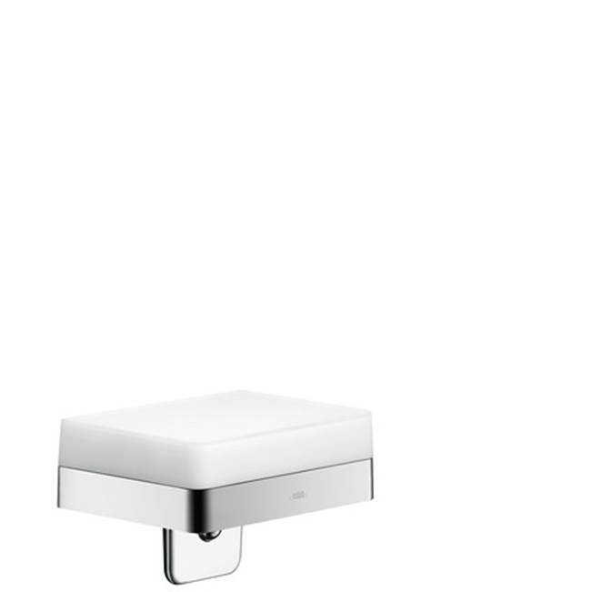 Axor Universal SoftSquare Soap Dispenser with Shelf in Chrome