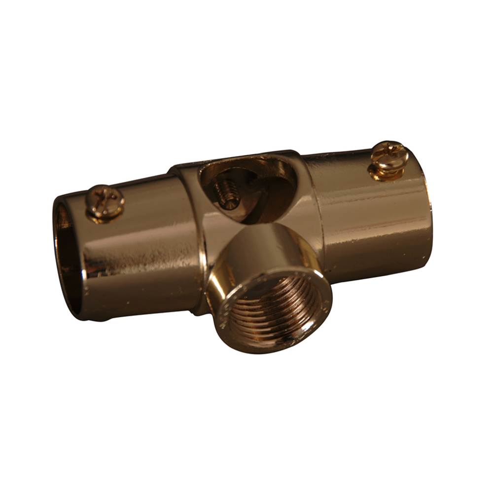 Barclay Wall Tee for 4150 Rod, Polished Brass