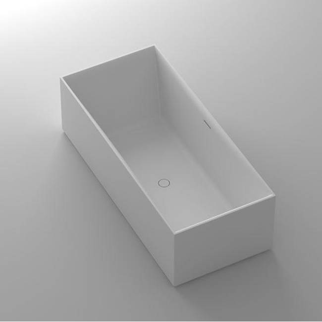 Blu Bathworks metrix•6 blu•stone™ freestanding or alcove rect. tub; 71''L x 31 1/2''W x 21 3/4''H; White Gloss
