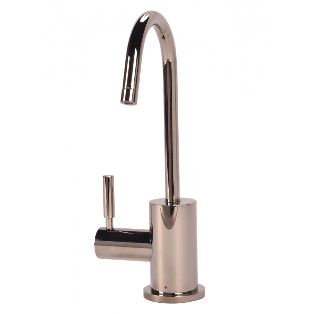 AquaNuTech Contemporary C-Spout Hot Only Filtration Faucet-Polished Nickel