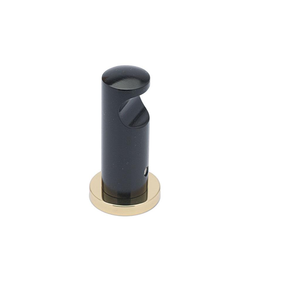 Colonial Bronze Robe Hook Hand Finished in Polished Brass and Satin Black