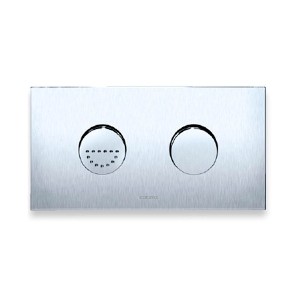 Caroma Invisi Rectangle Dual Flush Plate with Round ADA Buttons - Chrome