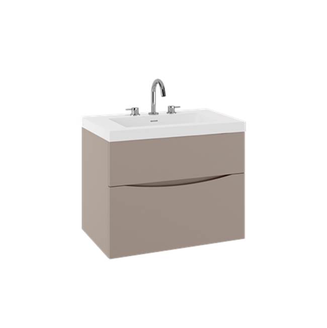 Crosswater London Mpro Double Drawer Unit With Smith Basin Top, 28In, Coffee
