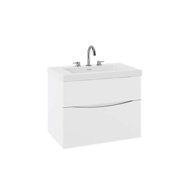 Crosswater London Mpro Double Drawer Unit With Smith Basin Top, 28In, White