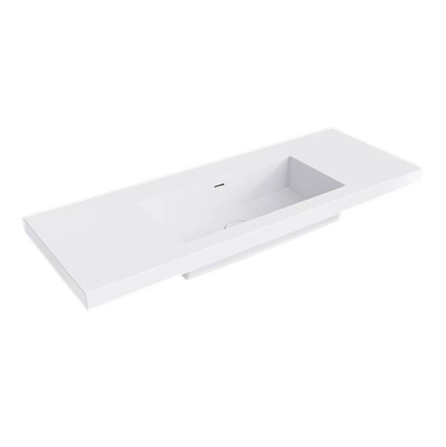 Crosswater London Smith 48'' Basin Top, Nth, Semi-Gloss White, Click-Clack Waste In Matching Clearstone Included