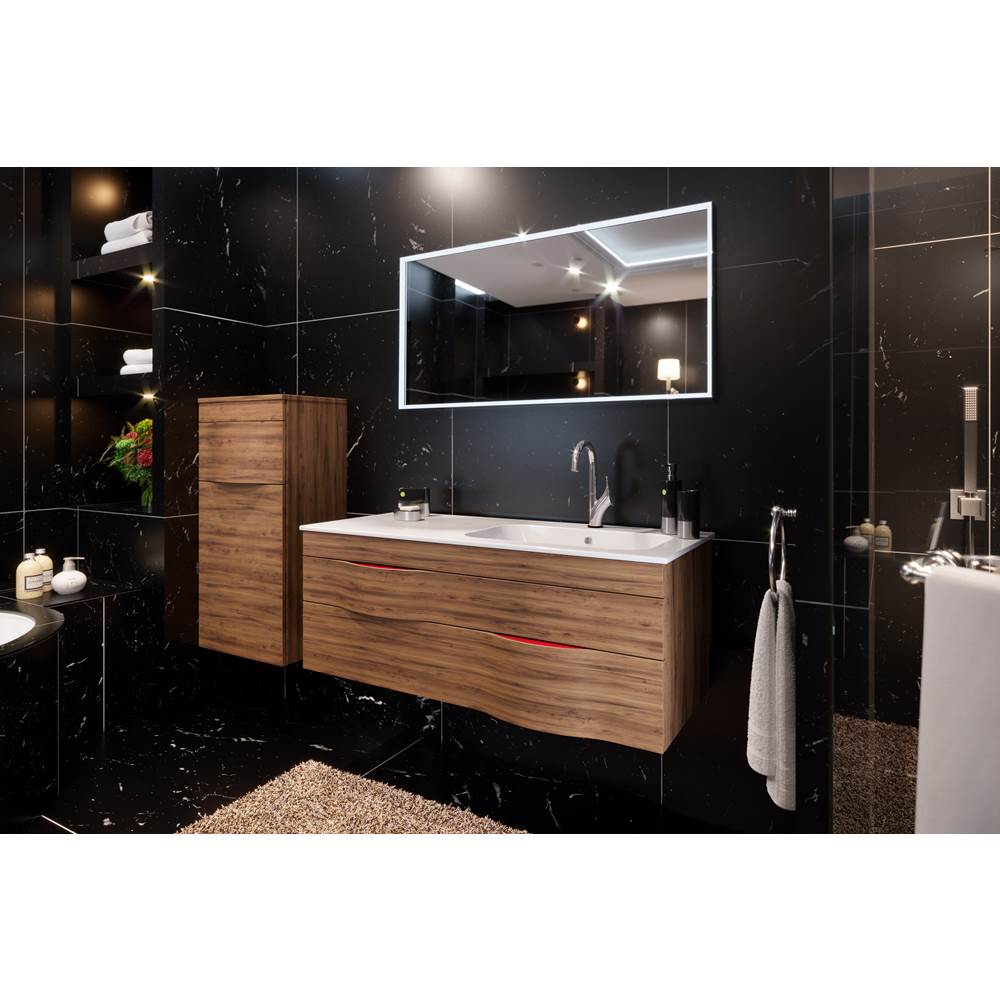 Decotec DT-ILLUSION - Basin Unit Right H48 - W120, 2 drawers  - Worktop with half recessed basin  -Lacquer