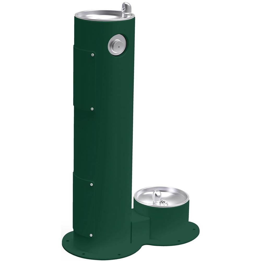 Elkay Outdoor Fountain Pedestal with Pet Station Non-Filtered, Non-Refrigerated Evergreen