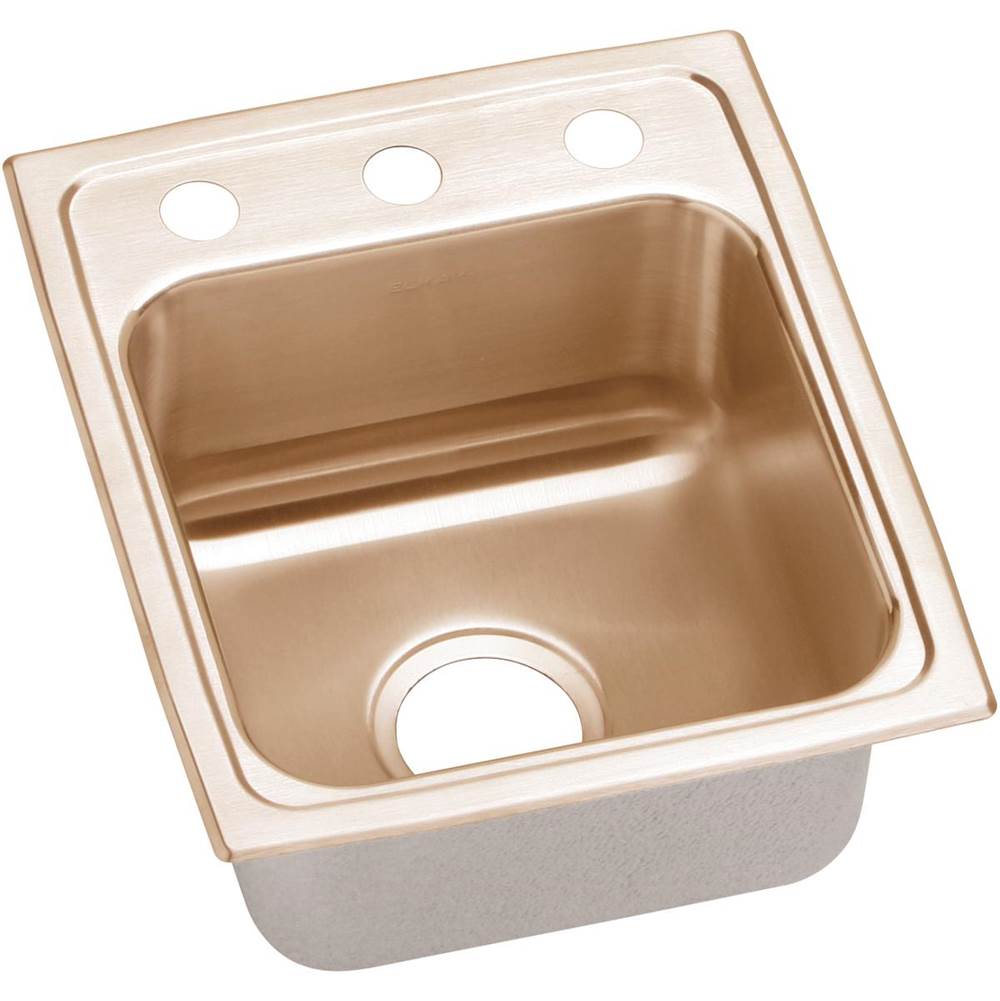 Elkay CuVerro Antimicrobial Copper 13'' x 16'' x 6-1/2'', Single Bowl Drop-in ADA Sink