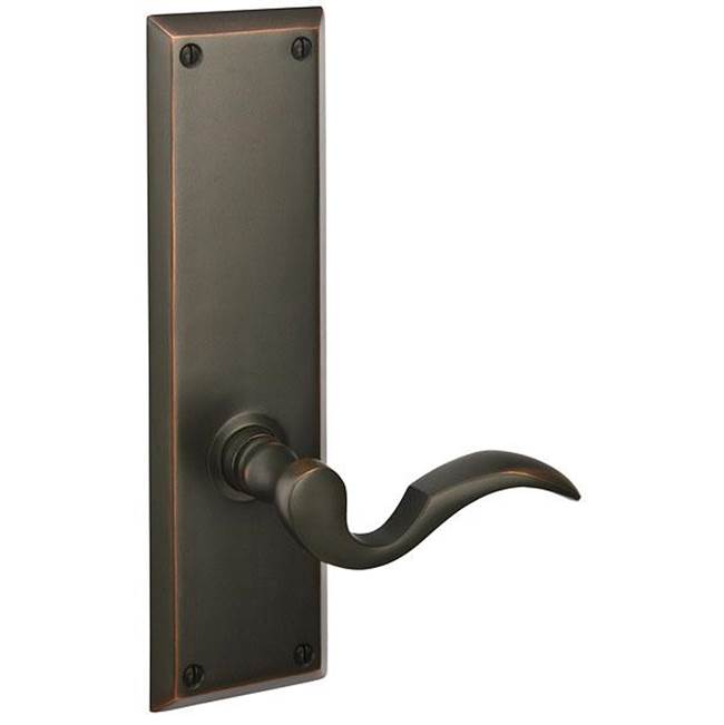 Emtek Privacy, Sideplate Locksets Quincy Non-Keyed 9'', Ribbon and Reed Lever, US7