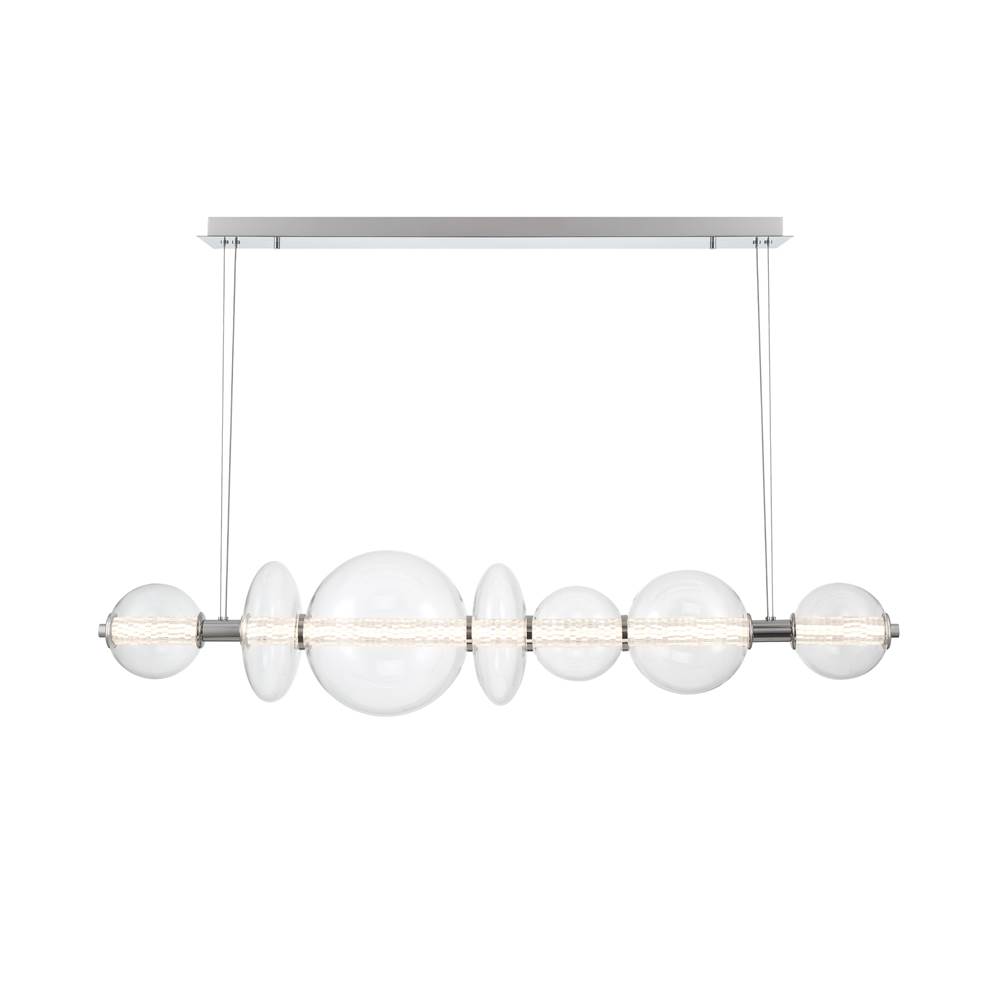 Eurofase Atomo 1 Light Chandelier in Chrome with Clear Glass