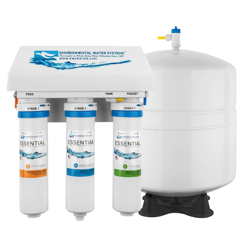 Environmental Water Systems Essential 3 Stage Reverse Osmosis With Ultraviolet (UV) Disinfection For Common Municpal Water