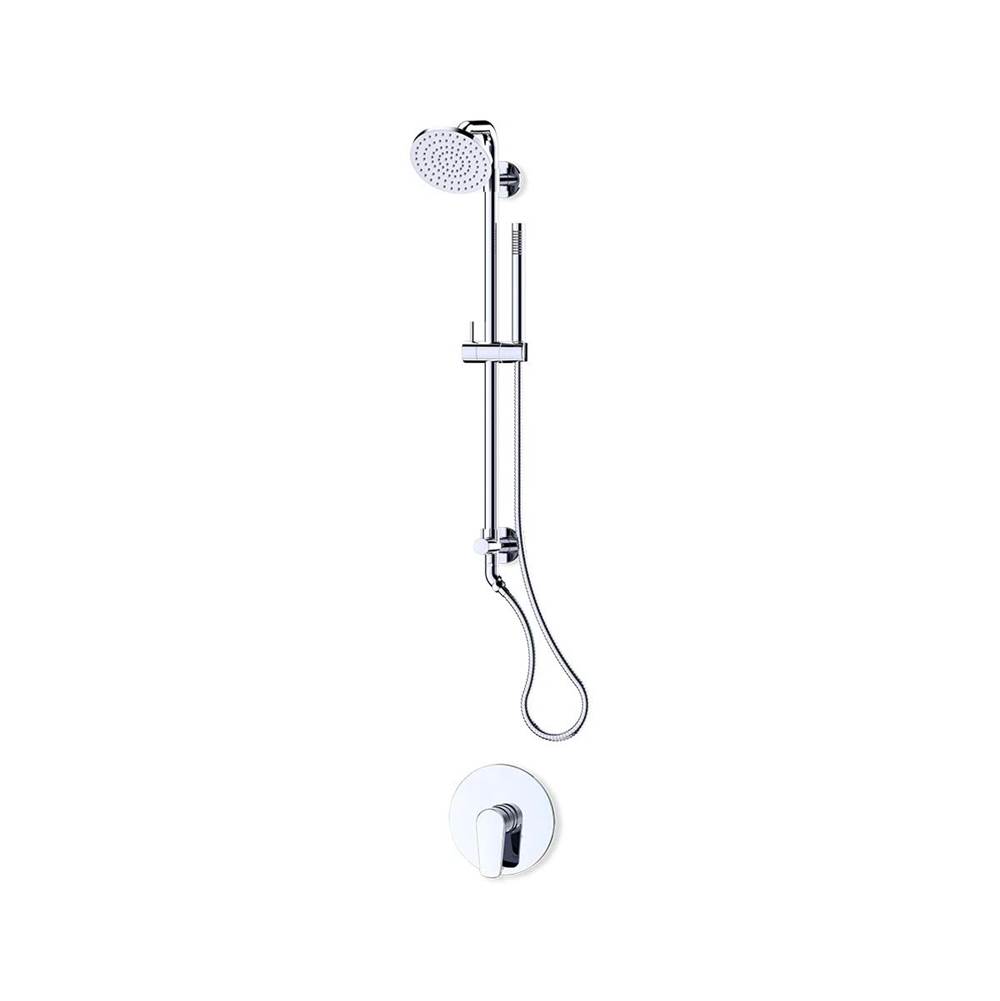 Fluid fluid Utopia 6'' Round Shower & Hand Shower Trim Kit (18'' + TALL) - Chrome