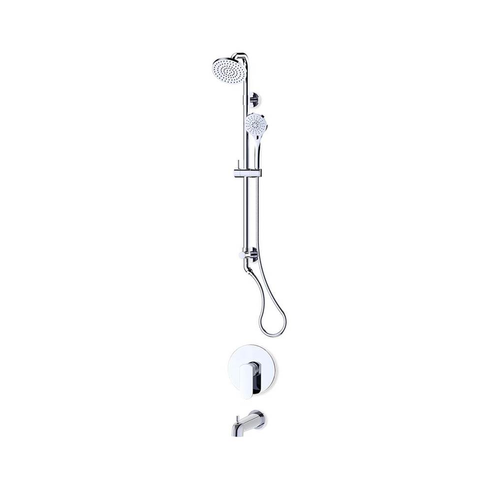 Fluid fluid Wisdom Tub & 6'' Round Shower Trim Kit (26'' + TALL) - Chrome
